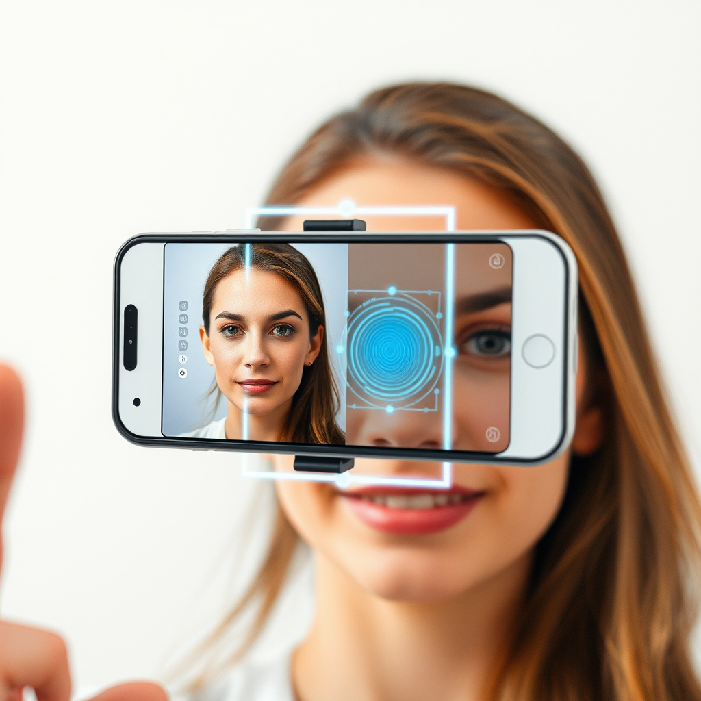 Biometrické overenie tváre pomocou selfie kamery s rozpoznávaním rysov tváre v reálnom čase